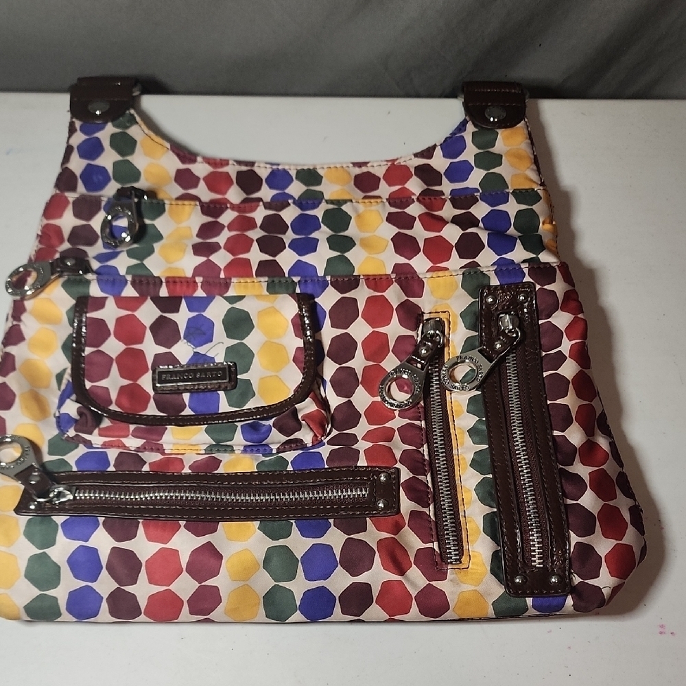 Franco Sarto Colorful Geometric Shoulder / Organizer/ Messenger Bag